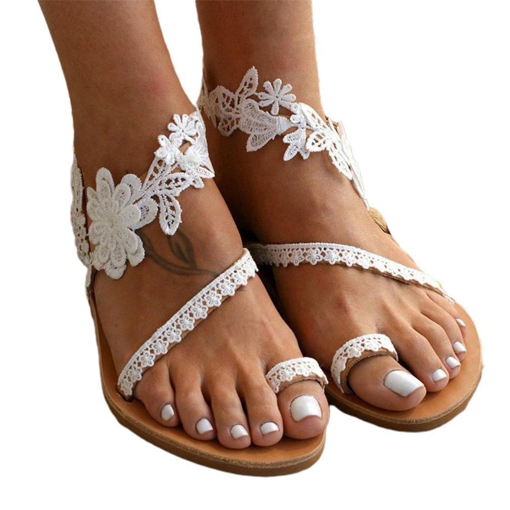 WW | Flache Sandalen Mit Spitzendesign Für Frauen
