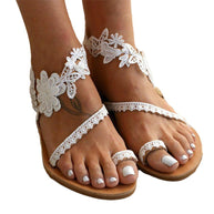 WW | Flache Sandalen Mit Spitzendesign Für Frauen