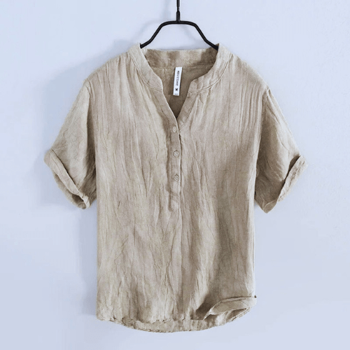 W&W Mode | Shirt Herren Japanische Leinen Shirt Hemd Herren Mit Kurzarm