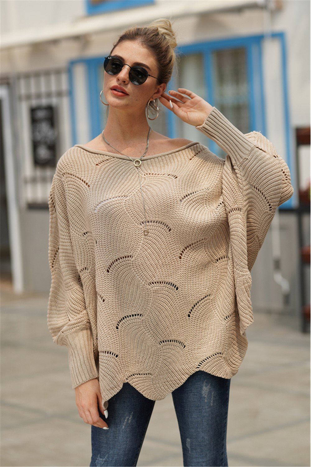 W&W Mode Es wird alles gut Strickpullover - Grün