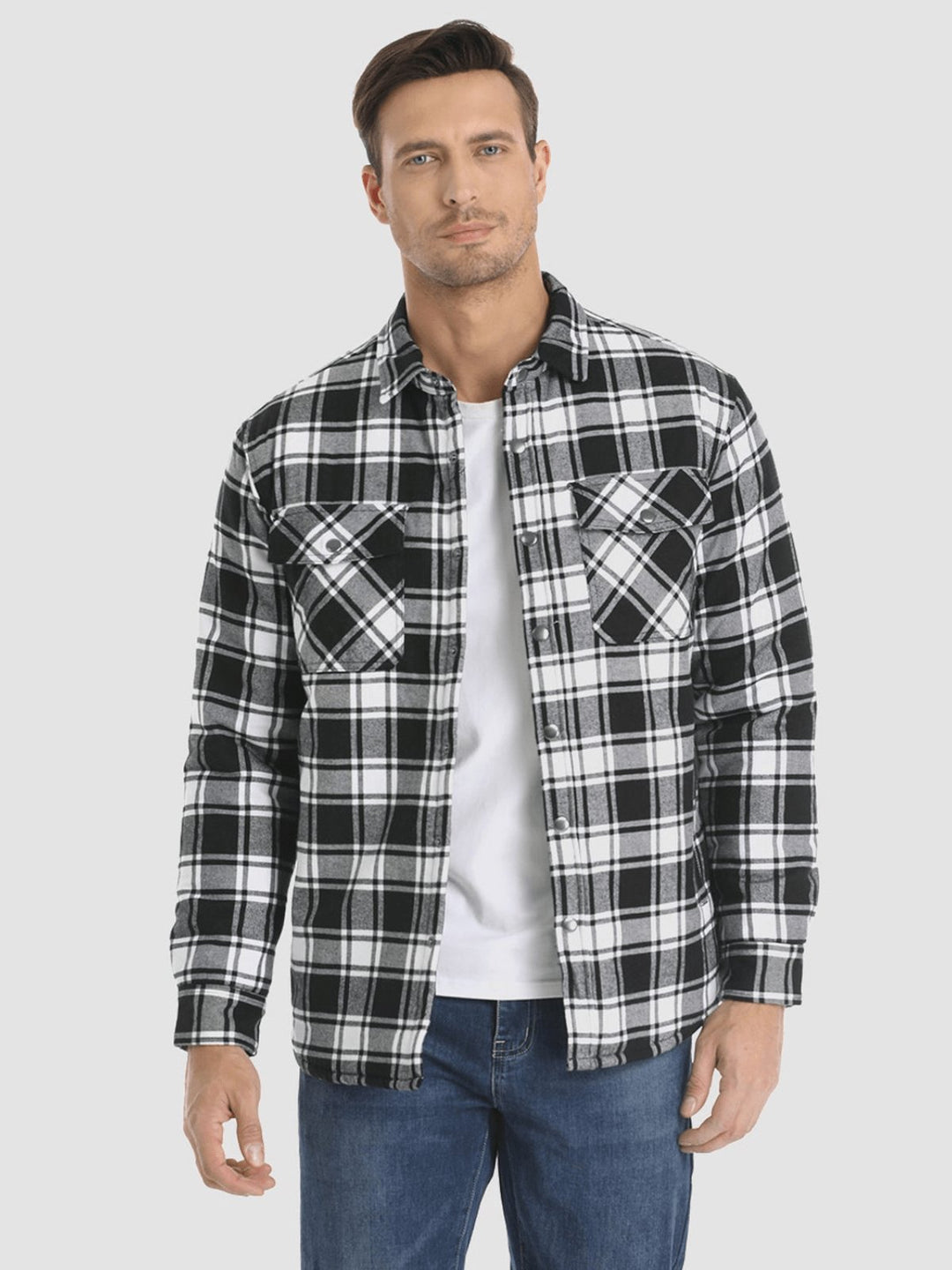 W&W Mode | Lässige Langärmelig Gestreift Jacke mit Knöpfen