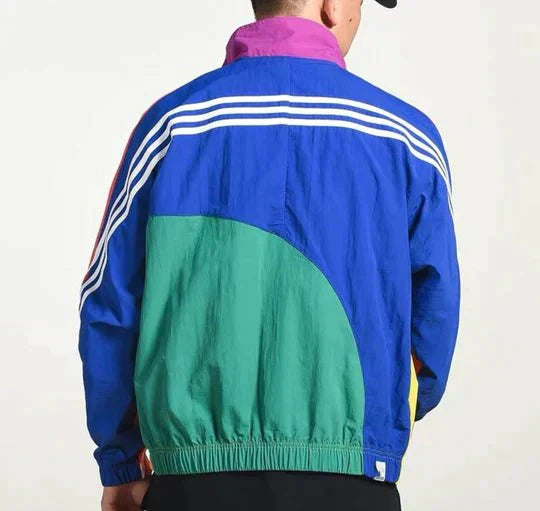 WW | Windbreaker Jacke Leichte Zip up Retro 90er Stil Weiche Fütterung Freizeitkleidung