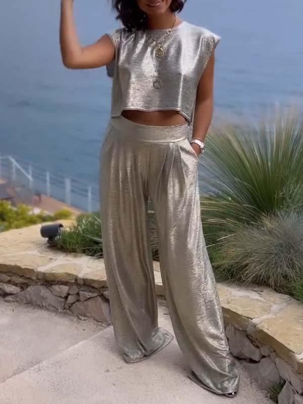 W&W Mode | weite Hose und ärmelloses Oberteil für Frauen
