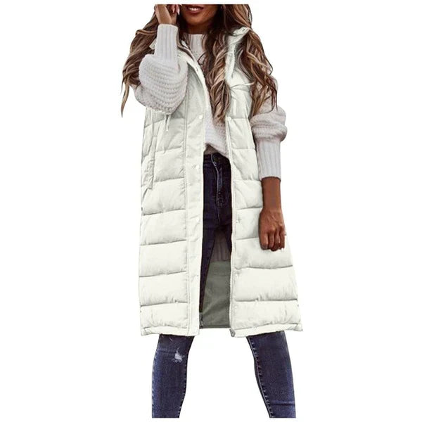 W&W Mode BAUMWOLLE LANGER MANTEL ÄRMELLOS LOSE JACKE