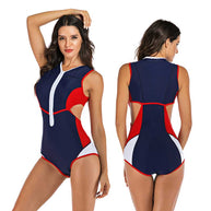 WW | Einteiliger Sport-Badeanzug Mit Interessantem Design