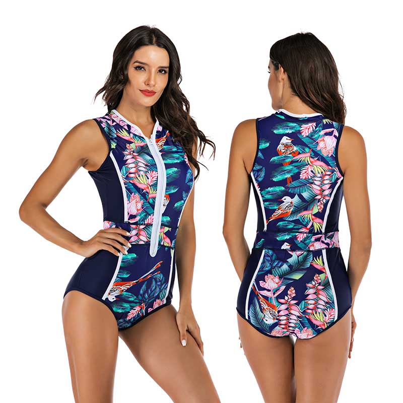 WW | Einteiliger Sport-Badeanzug Mit Interessantem Design