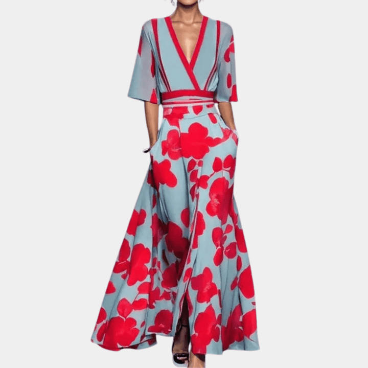 W&W Mode | Luxuriöses Blumenkleid Damen Kleid