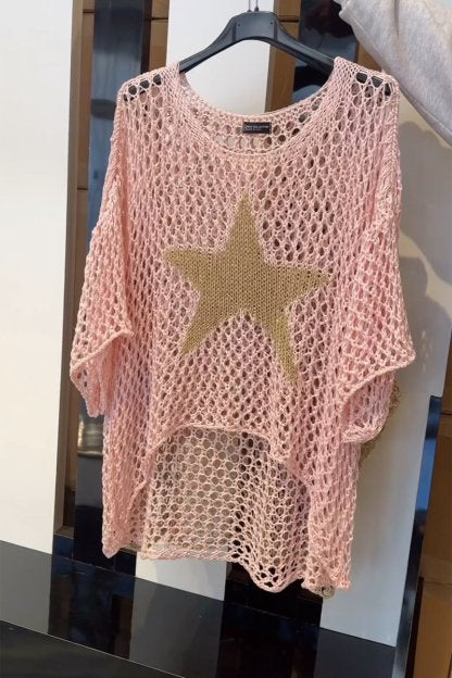 WW | Eleganter Strickpullover Mit Stern Design Für Frauen