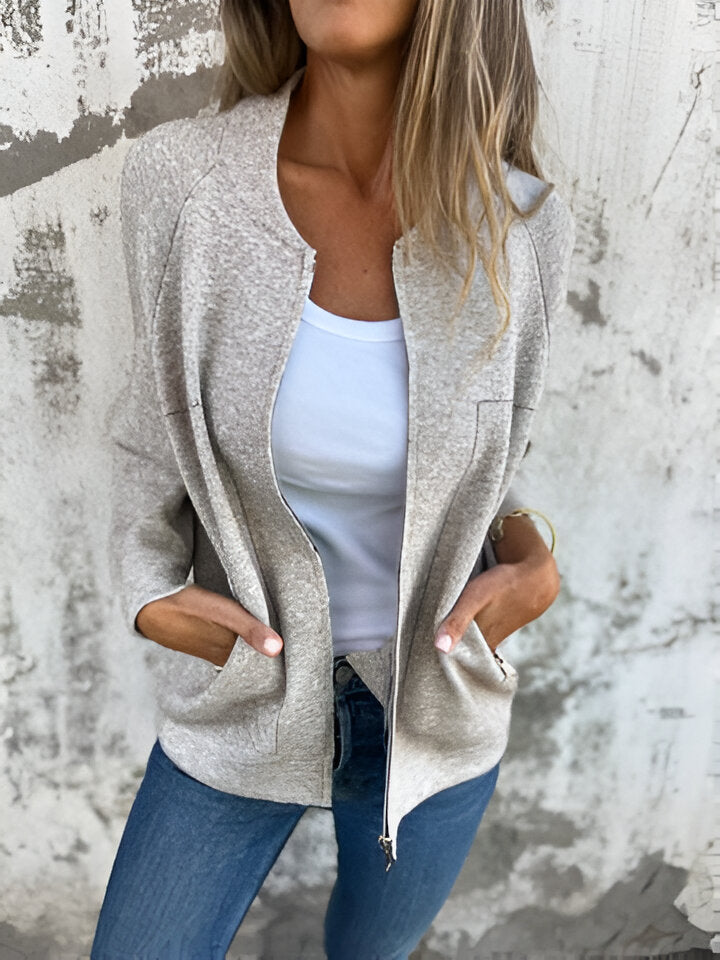 W&W Mode | Damen Zip Jacke Mit Taschen