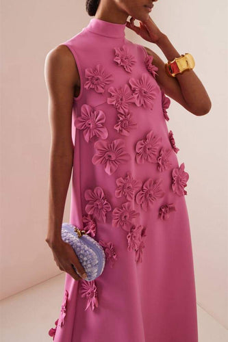WW | Langes Rosa Kleid Mit Blumen