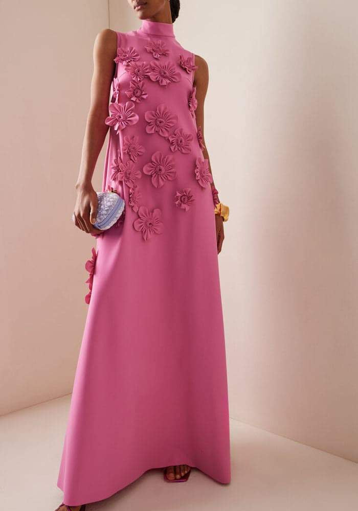 WW | Langes Rosa Kleid Mit Blumen