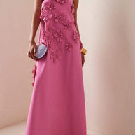 WW | Langes Rosa Kleid Mit Blumen