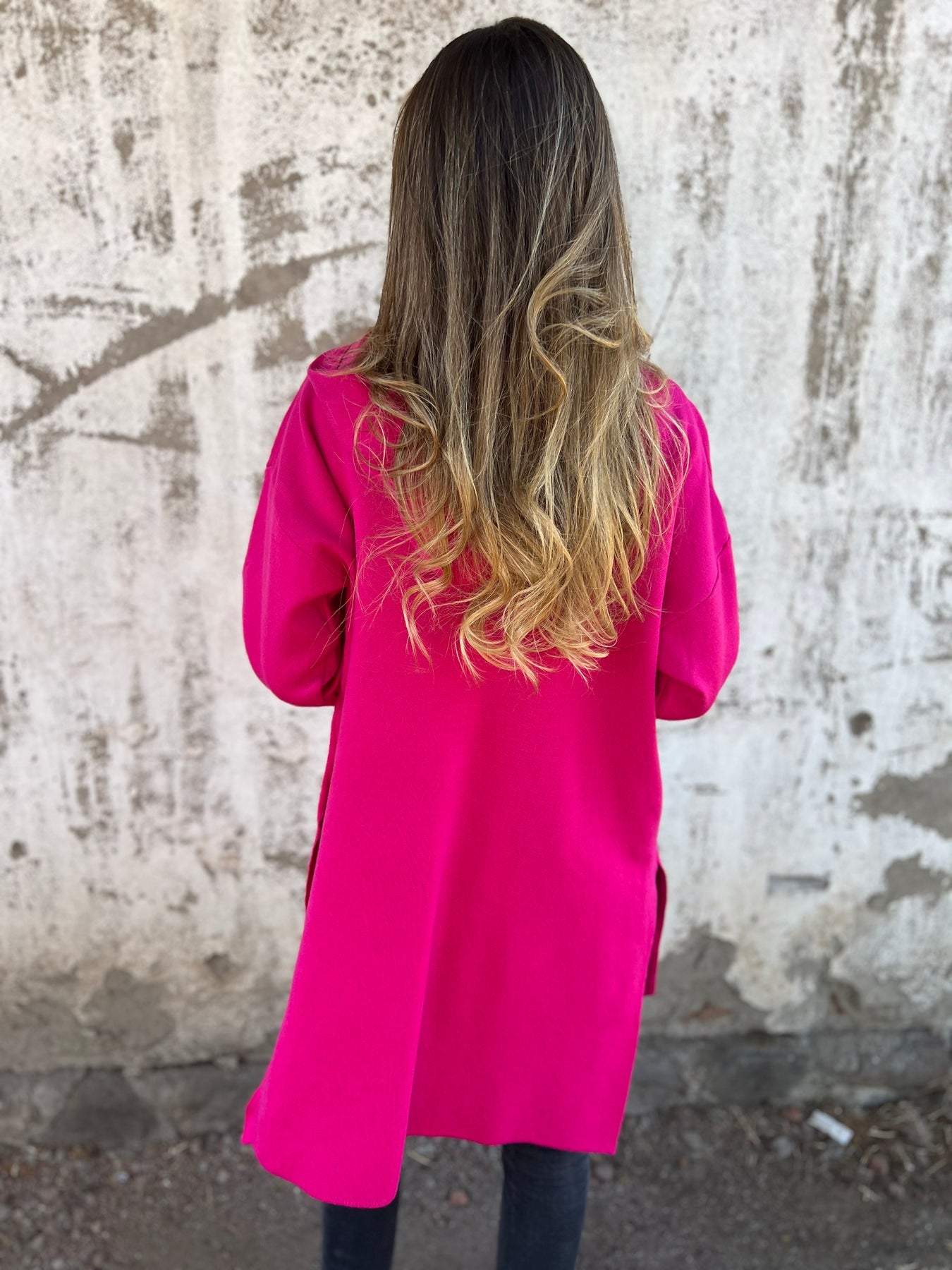 Langärmelige Strickjacke mit Reißverschluss