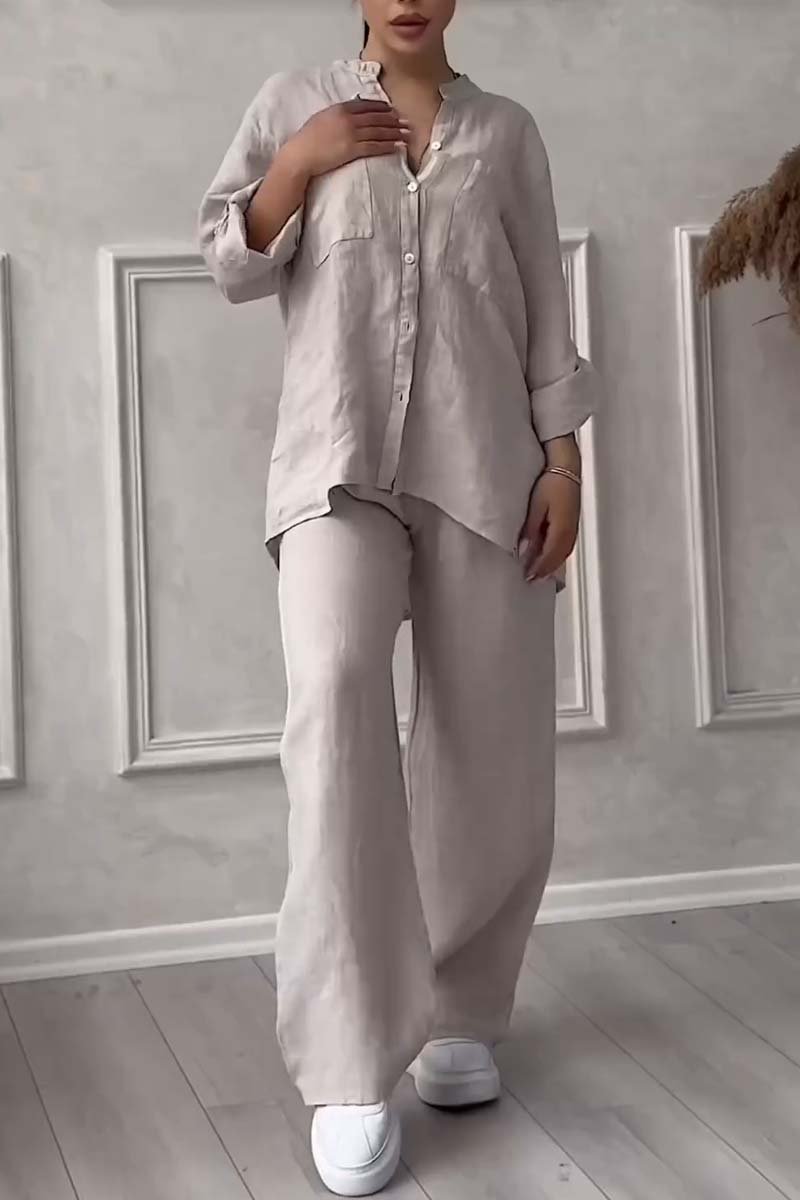 WW | Zweiteiliges Set mit Hosen aus Baumwolle und Leinen