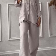WW | Zweiteiliges Set mit Hosen aus Baumwolle und Leinen