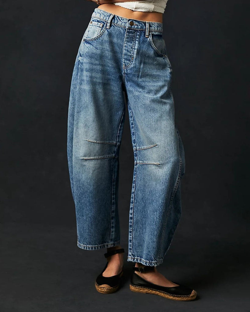 Damen-Jeans mit geradem Schnitt aus Denim