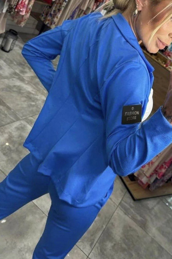 Damen Zweiteiler mit Jacke und elastischer Hose