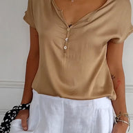 WW | T-Shirt mit zeitloser Eleganz V-Ausschnitt