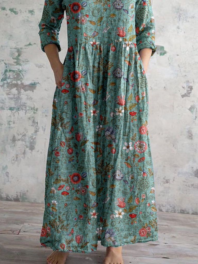 WW | V-Ausschnitt Blumen Kleid