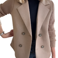 WW | Damen Blazer aus veganer Wolle mit gestrickten Ärmeln