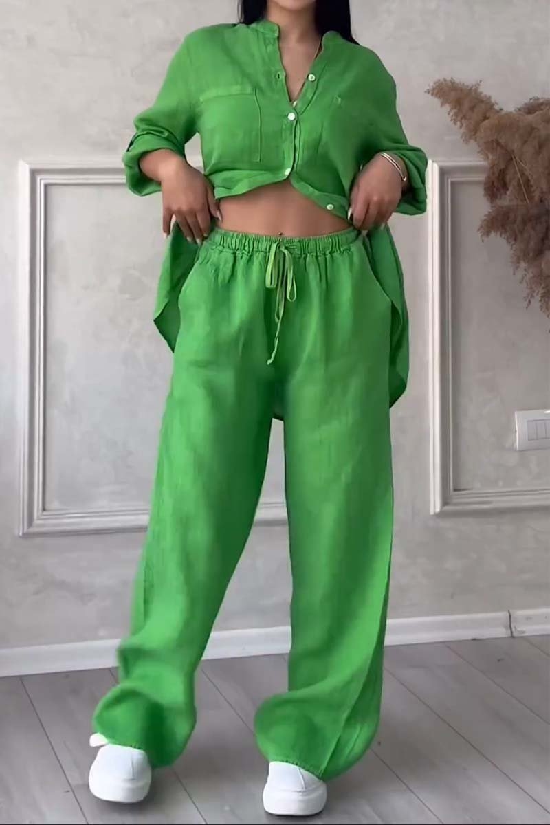 WW | Zweiteiliges Set mit Hosen aus Baumwolle und Leinen