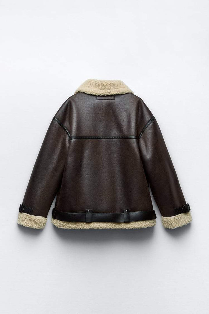 W&W Mode | Jacke mit Revers aus Kunstleder