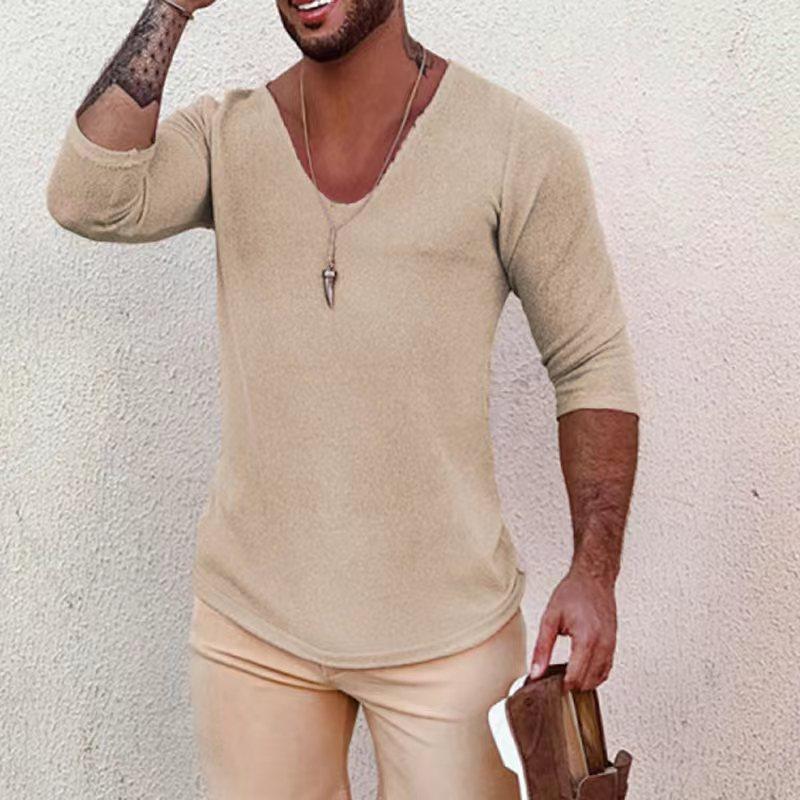 WW | Modische Leichte V-hals Pullover Für Herren Mit Langen Ärmeln