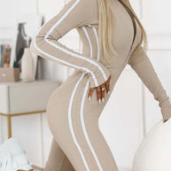WW | Damen Overall - Stretch-Overall mit Reißverschluss und kontrastierenden Streifen