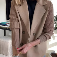 WW | Damen Blazer aus veganer Wolle mit gestrickten Ärmeln