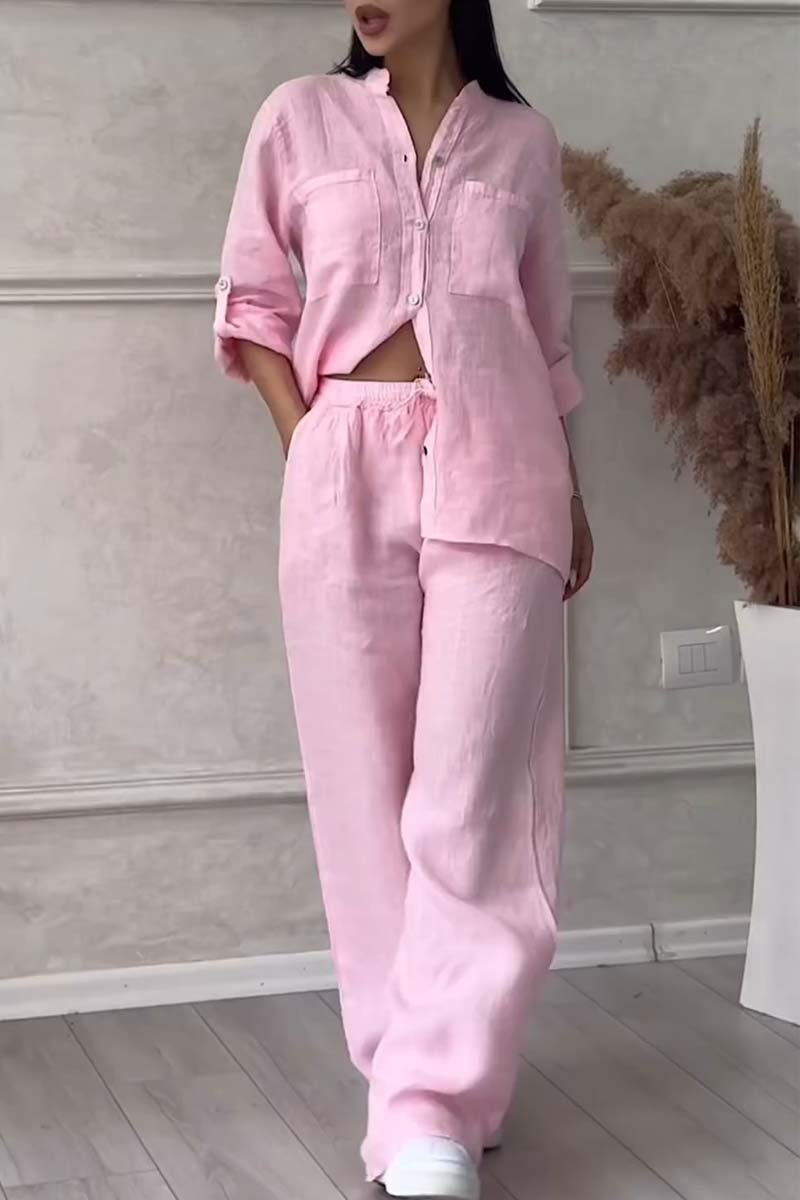 WW | Zweiteiliges Set mit Hosen aus Baumwolle und Leinen