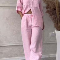 WW | Zweiteiliges Set mit Hosen aus Baumwolle und Leinen
