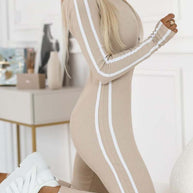 WW | Damen Overall - Stretch-Overall mit Reißverschluss und kontrastierenden Streifen