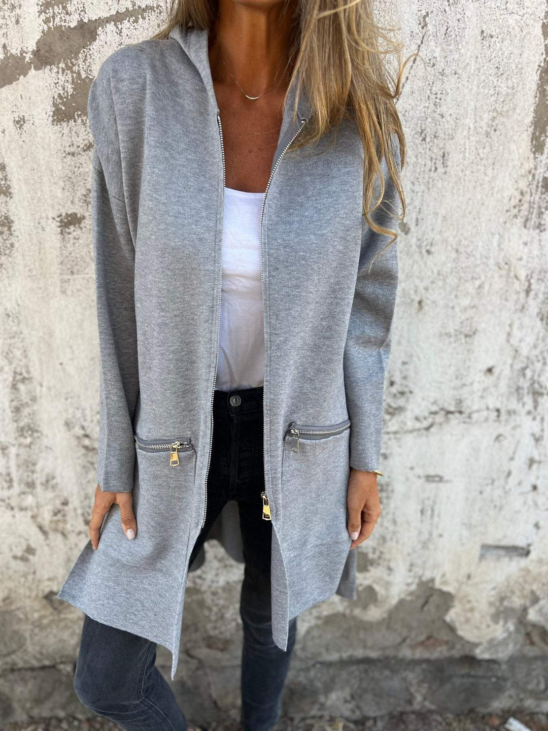 W&W Mode | Casual Jacke Mit Rundhalsausschnitt Und Reißverschluss
