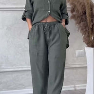 WW | Zweiteiliges Set mit Hosen aus Baumwolle und Leinen