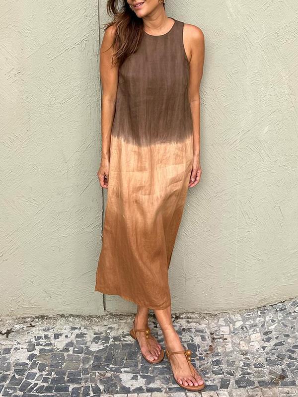 W&W Mode | Bequemes langes Kleid in Batik-Optik