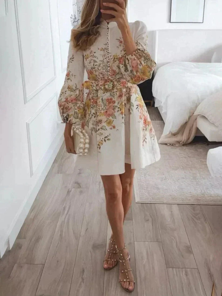 W&W Mode | Bedrucktes Mini Kleid Mit Knopfverschluss