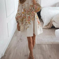WW | Bedrucktes Mini Kleid Mit Knopfverschluss