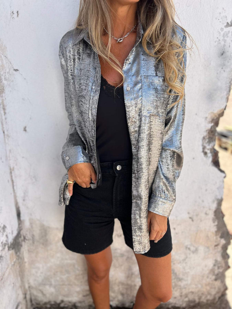 WW | Metallbluse für einen eleganten Look