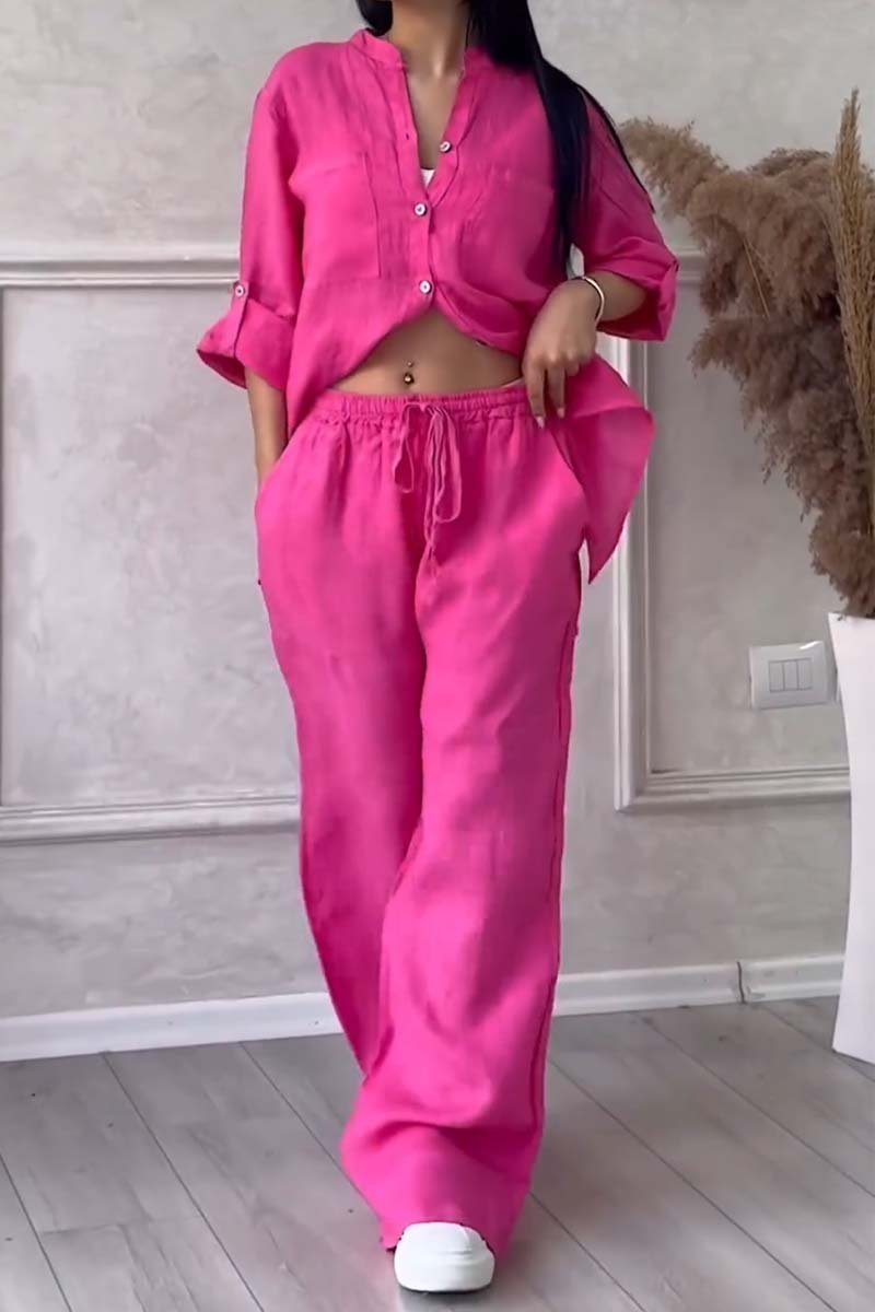 WW | Zweiteiliges Set mit Hosen aus Baumwolle und Leinen