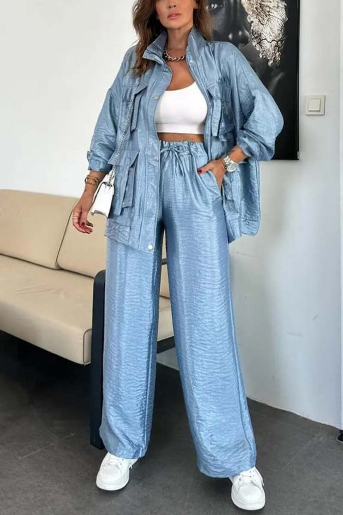 WW | Modisches Oversized Jacken- und Hosen-Set