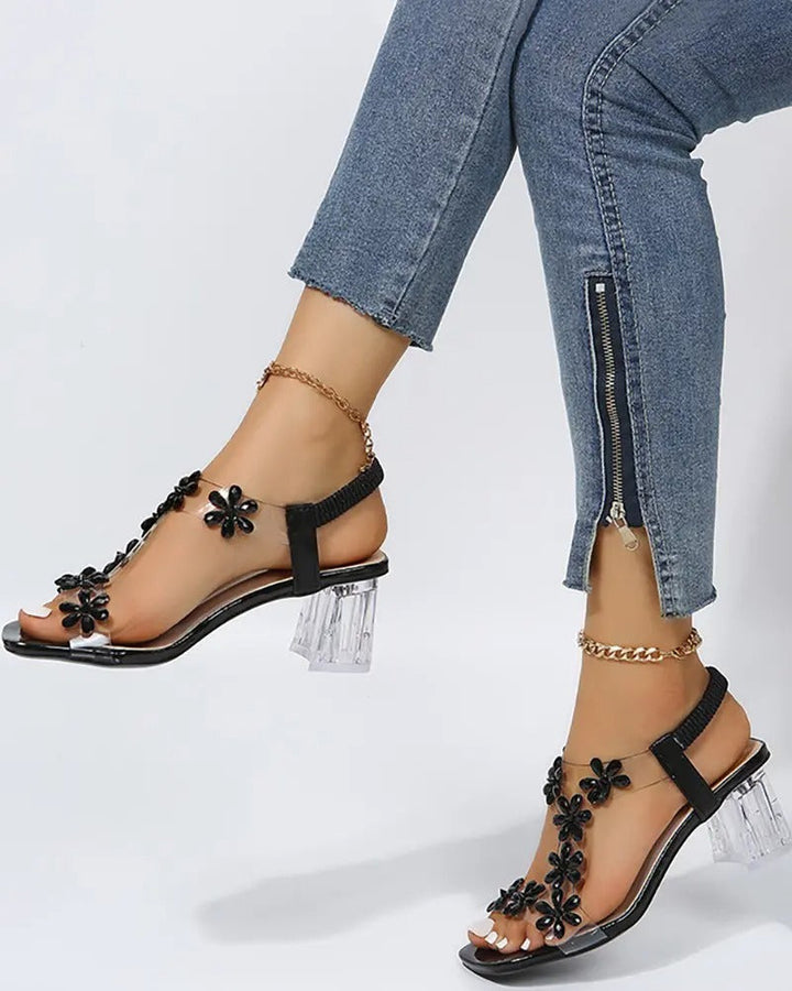 W&W Mode | Sandalen Mit Riemen Und Strass Hohe Absätze