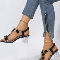 WW | Sandalen Mit Riemen Und Strass Hohe Absätze