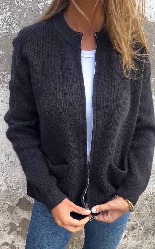 WW | Superweiche, Warme Strickjacke Mit Reißverschluss