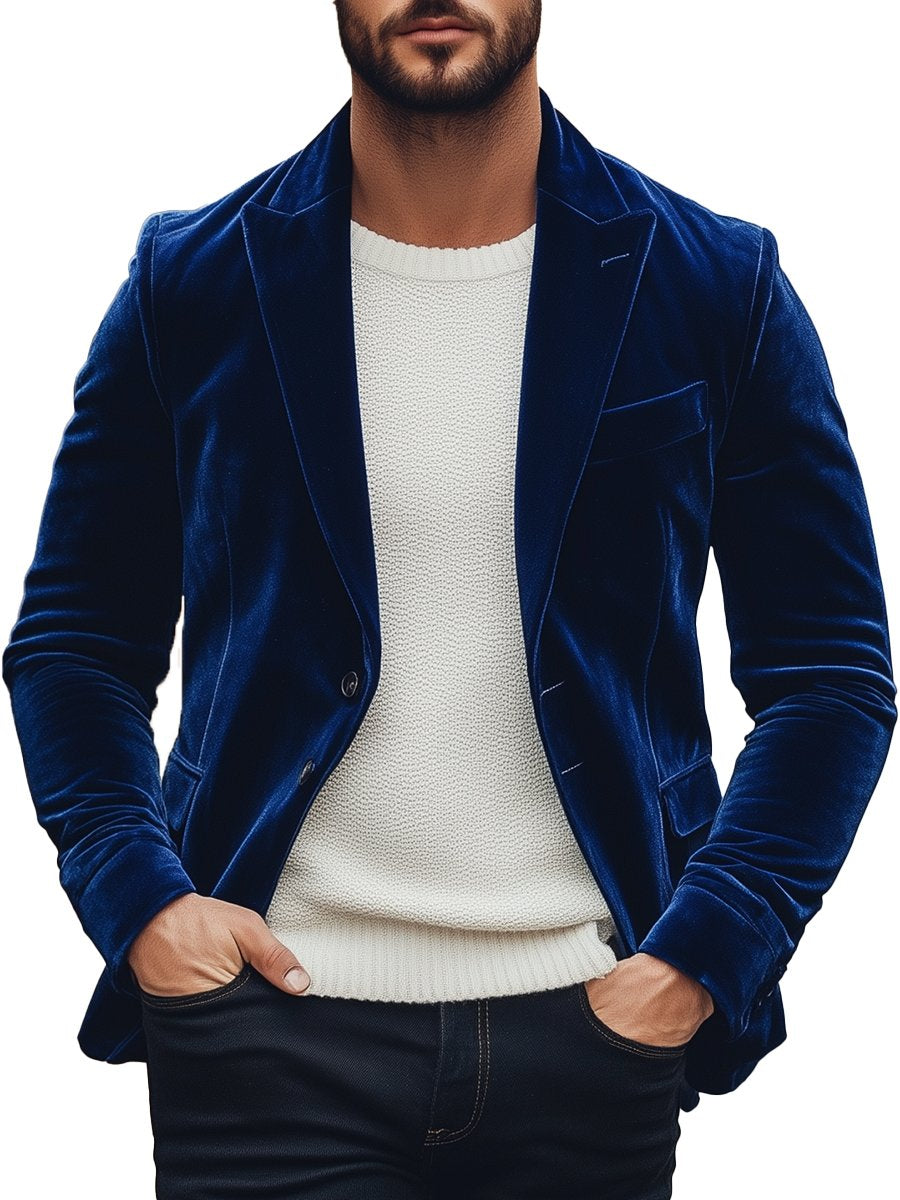 W&W Mode | Weinlese Samt Einreiher Anzugjacke Elegant & Stilvoll
