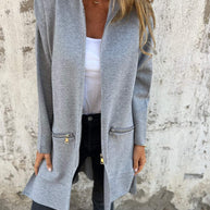 WW | Lässige Langarmjacke Mit Reißverschluss Für Damen