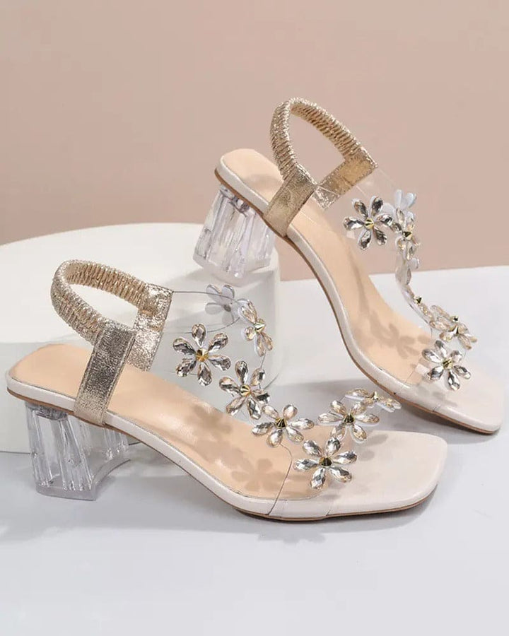 W&W Mode | Sandalen Mit Riemen Und Strass Hohe Absätze