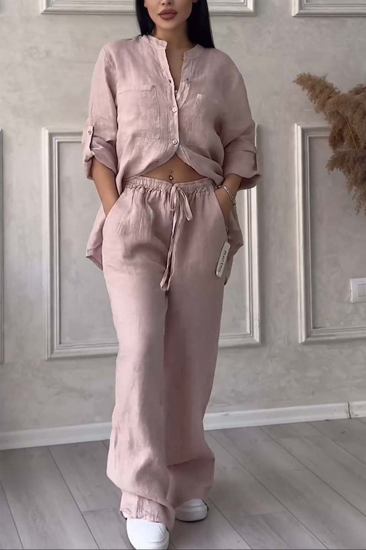 W&W Mode | Zweiteiliges Set mit Hosen aus Baumwolle und Leinen