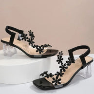 WW | Sandalen Mit Riemen Und Strass Hohe Absätze