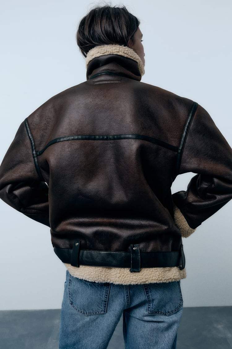 W&W Mode | Jacke mit Revers aus Kunstleder