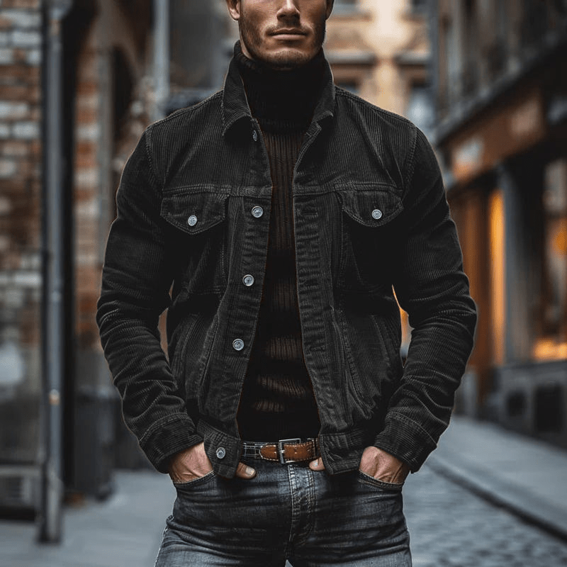 WW | Stilvolle Herren Jacke Weinlese Cord Jacke Trendy Design